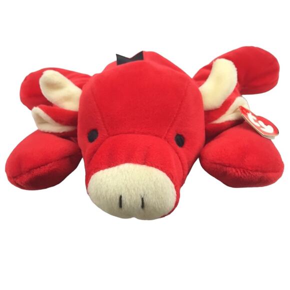 Vintage Ty Pillow Palls Red the Bull 14'' Plush 1997 Stuffed Animal Toy w/ Tags - Picture 1 of 12